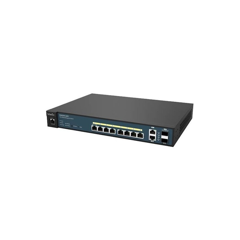 ENGENIUSWireless Management 50AP 8-port GbE PoE.at Switch 130W 2GbE 2SFP L2 13i (Network Switch, Power cord, 19" rack mount k...