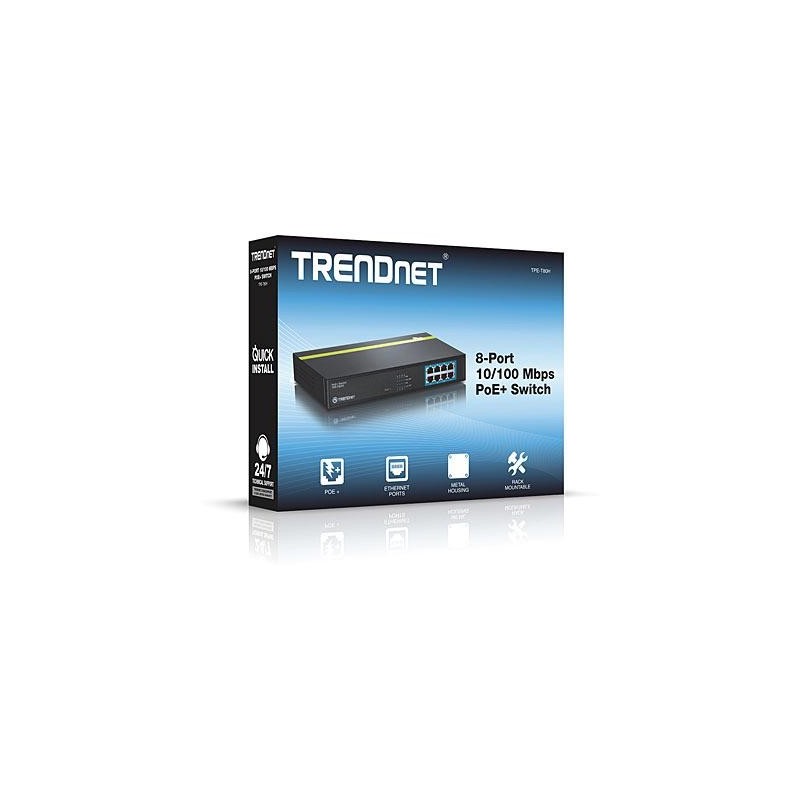 Switch TD 8-PORT 10/100 Mbps PoE+ SWITCH TRENDNET Switch TD 8-PORT 10/100 Mbps PoE+ SWITCH TRENDNET